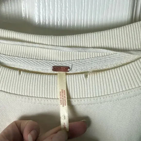 Free People Eleanor Sweatshirt Grey Combo L - Picture 13 of 14